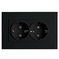 Розетка 2-местная c/з STEKKER, PST16-9014-03, с защитной шторкой, 250В, 16А, серия Эрна, черный 39482 Розетка 2-местная c/з STEKKER, PST16-9014-03, с защитной шторкой, 250В, 16А, серия Эрна, черный 39482