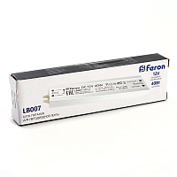 Трансформатор электронный для светодиодной ленты 40W 12V IP67 (драйвер), LB007 FERON Артикул 48054 Трансформатор электронный для светодиодной ленты 40W 12V IP67 (драйвер), LB007 FERON Артикул 48054