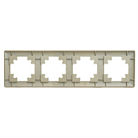 Рамка STEKKER, PFR00-7004-08 4-местная, пластик, серия Катрин, золото 49609 Рамка STEKKER, PFR00-7004-08 4-местная, пластик, серия Катрин, золото 49609
