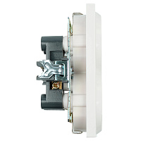 Розетка 2-местная с/з (механизм), STEKKER GLS16-7114-01, с защитной шторкой, 250В, 16А, серия Катрин, белый 39574 Розетка 2-местная с/з (механизм), STEKKER GLS16-7114-01, с защитной шторкой, 250В, 16А, серия Катрин, белый 39574