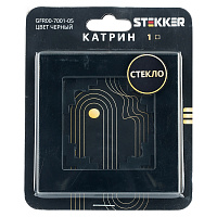 Рамка 1-местная, стекло, STEKKER GFR00-7001-05, серия Катрин, черный 39518