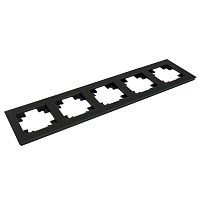 Рамка 5-местная, стекло, STEKKER, GFR00-7005-05М,серия Катрин, черный матовый 49604 Рамка 5-местная, стекло, STEKKER, GFR00-7005-05М,серия Катрин, черный матовый 49604