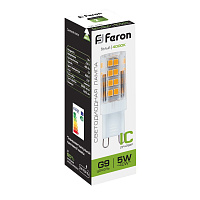 Лампа светодиодная Feron LB-432 G9 5W 175-265V 4000K 25770 Лампа светодиодная Feron LB-432 G9 5W 175-265V 4000K 25770