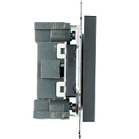 Розетка 1-местная б/з (механизм), STEKKER GLS10-7109-05, 250V, 10А с защитной шторкой, серия Катрин, черный 39609 Розетка 1-местная б/з (механизм), STEKKER GLS10-7109-05, 250V, 10А с защитной шторкой, серия Катрин, черный 39609