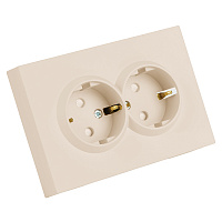 Розетка 2-местная с защитной шторкой, STEKKER, с/з, 250В, 16А, серия Эмили, RST16-5114-08, кашемир, soft touch 49908