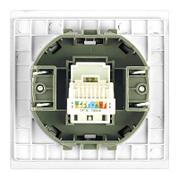 Розетка компьютерная 1-местная RJ-45 (механизм), STEKKER, серия Мия, RST00-3117-01, белая магнолия 50436
