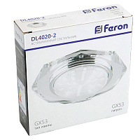 Светильник встраиваемый Feron DL4020-2 потолочный GX53 прозрачный 20148 Светильник встраиваемый Feron DL4020-2 потолочный GX53 прозрачный 20148