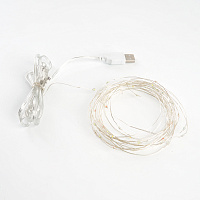 Гирлянда линейная Feron CL576 Роса, статичная, 10м USB 2700K , прозрачный шнур Гирлянда линейная Feron CL576 Роса, статичная, 10м USB 2700K , прозрачный шнур