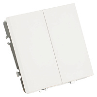 Переключатель 2-клавишный (механизм), STEKKER, 250В, 10А, серия Эмили, RSW10-5107-01, белый фарфор, soft touch 49869