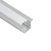 Профиль алюминиевый встраиваемый 10х17мм, серебро, CAB244( в комплекте с матовым экраном, 2 заглушками, 4 крепежами) FERON