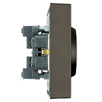 Розетка 2-местная с защитной шторкой, STEKKER, с/з, 250В, 16А, серия Эмили, RST16-5114-09, антрацит, soft touch 49934