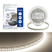 Светодиодная LED лента Feron LS616, 180SMD(2835)/m 17W/m 12V 5m 4000К Артикул 41530 Светодиодная LED лента Feron LS616, 180SMD(2835)/m 17W/m 12V 5m 4000К Артикул 41530