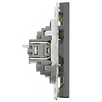 Розетка компьютерная 1-местная RJ-45 (механизм), STEKKER, серия Эмили, RST00-5117-10, платиново-серый, soft touch 49951