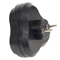 Разветвитель сетевой 3-местный с/з STEKKER ADP16-23-21, 250V, 16A, ABS пластик, черный 50682