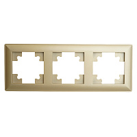 Рамка STEKKER, PFR00-7003-08 3-местная, пластик, серия Катрин, золото 49608 Рамка STEKKER, PFR00-7003-08 3-местная, пластик, серия Катрин, золото 49608