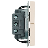 Выключатель 2-клавишный c индикатором (механизм), STEKKER, 250В, 10А, серия Эмили, RSW10-5102-08, кашемир, soft touch 49890