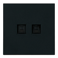 Розетка компьютерная 2-местная RJ-45 (механизм), STEKKER,  серия Мия, RST00-3111-05, черный бархат 50451