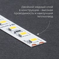 Светодиодная LED лента Feron LS502, 180SMD(2835)/м 16Вт/м 24V 30000*10*1.22мм 3000К 30м IP20