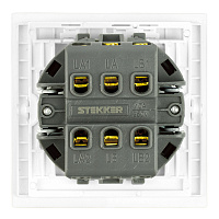 Переключатель перекрестный 1-клавишный (механизм), STEKKER, 250В, 10А, серия Мия, RSW10-3110-01, белая магнолия 50569