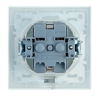 Розетка 1-местная с/з с крышкой STEKKER, PST16-9012-01, 250В, 16А с защитной шторкой, серия Эрна, белый 39052