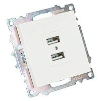 Розетка USB 2-местная (механизм), STEKKER GLS10-7115-01, 250B, 2,1А, серия Катрин, белый 39686 Розетка USB 2-местная (механизм), STEKKER GLS10-7115-01, 250B, 2,1А, серия Катрин, белый 39686