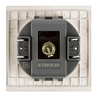 Розетка телевизионная 1-местная (механизм), STEKKER, 75 Ом, 5-862МГц, серия Мия, RST00-3108-08, пудровый жемчуг 50479