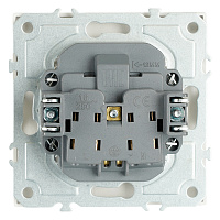 Розетка 1-местная с з/ш, с/з (механизм), СЗК, STEKKER, 250В, 16А, серия Эмили, RST16-5110-01ZK, белый фарор, soft touch 50235