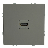 Розетка HDMI 2.0 Type A (механизм), серия Эмили, STEKKER, RST00-5118-10, платиново-серый, soft touch 50170 Розетка HDMI 2.0 Type A (механизм), серия Эмили, STEKKER, RST00-5118-10, платиново-серый, soft touch 50170