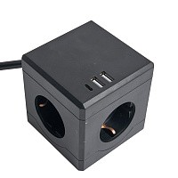 HM10-41-01 Удлинитель 3-местный с/з, 3x1мм2, 1.5м, 250В, 16А, 2USB+1С, 5V 3,1А, серия Comfort, черный 49657 HM10-41-01 Удлинитель 3-местный с/з, 3x1мм2, 1.5м, 250В, 16А, 2USB+1С, 5V 3,1А, серия Comfort, черный 49657