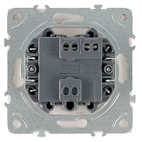 Выключатель 1-клавишный самовозвратный (механизм), STEKKER, 250В, 10А, серия Эмили, RSW10-5112-01, белый фарфор, soft touch 50324