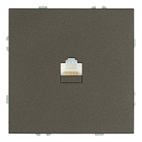 Розетка компьютерная 1-местная RJ-45 (механизм), STEKKER, серия Эмили, RST00-5117-09, антрацит, soft touch 49925