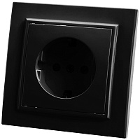 Розетка 1-местная c/з STEKKER, PST16-9010-03, 250В, 16А, с защитной шторкой, серия Эрна, черный 39479 Розетка 1-местная c/з STEKKER, PST16-9010-03, 250В, 16А, с защитной шторкой, серия Эрна, черный 39479