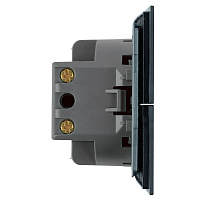 Выключатель 2-клавишный c индикатором (механизм), STEKKER, 250В, 10А, серия Мия, RSW10-3102-05, черный бархат 50446