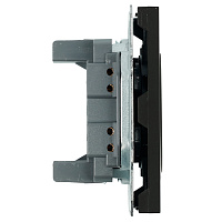 Розетка 1-местная с з/ш, б/з (механизм), СЗК, STEKKER, 250В, 16А, серия Эмили, RST16-5109-05ZK, черный уголь, soft touch 50250