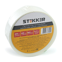 Лента уплотнительная "серпянка"  STEKKER 60 г/м2*48 мм, 85 м, белая INTP11-6048-85 39913 Лента уплотнительная "серпянка"  STEKKER 60 г/м2*48 мм, 85 м, белая INTP11-6048-85 39913
