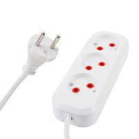 Удлинитель 3-местный б/з Stekker, HM01-30-02, 2м, 2x0,75, серия Home (У10-430), белый 39209