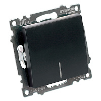 Выключатель 1-клавишный c индикатором (механизм) STEKKER GLS10-7101-05, 250В, 10А, серия Катрин, черный 39605 Выключатель 1-клавишный c индикатором (механизм) STEKKER GLS10-7101-05, 250В, 10А, серия Катрин, черный 39605