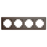 Рамка STEKKER, PFR00-7004-04 4-местная, пластик, серия Катрин, шоколад 39820 Рамка STEKKER, PFR00-7004-04 4-местная, пластик, серия Катрин, шоколад 39820