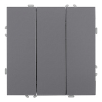 Выключатель 3-клавишный (механизм), STEKKER, 250В, 10А, серия Эмили, RSW10-5108-10, платиново-серый, soft touch 49948