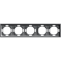 Рамка STEKKER, PFR00-5005-09 5-местная, серия Эмили, антрацит, soft touch 49940 Рамка STEKKER, PFR00-5005-09 5-местная, серия Эмили, антрацит, soft touch 49940