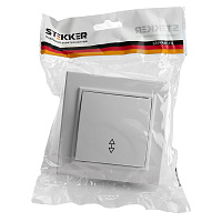 Переключатель 1-клавишный STEKKER  PSW10-9005-01, 250В, 10А, серия Эрна, белый 39617 Переключатель 1-клавишный STEKKER  PSW10-9005-01, 250В, 10А, серия Эрна, белый 39617