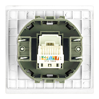 Розетка компьютерная 1-местная RJ-45 (механизм), STEKKER, серия Мия, RST00-3117-01, белая магнолия 50436