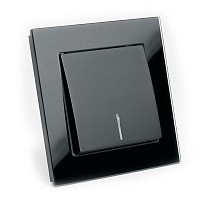Выключатель 1-клавишный c индикатором STEKKER GLS10-7001-05, 250В, 10А, серия Катрин, черный 39503 Выключатель 1-клавишный c индикатором STEKKER GLS10-7001-05, 250В, 10А, серия Катрин, черный 39503