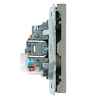 Розетка TV + компьютерная RJ-45 (механизм), STEKKER, серия Эмили, RST00-5106-09, антрацит, soft touch 49924 Розетка TV + компьютерная RJ-45 (механизм), STEKKER, серия Эмили, RST00-5106-09, антрацит, soft touch 49924