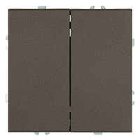 Выключатель 2-клавишный (механизм), STEKKER, 250В, 10А, серия Эмили, RSW10-5104-09, антрацит, soft touch 49918