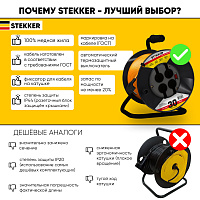 Удлинитель на пластиковой катушке Stekker STD02-41-30 (UG), 30м, 4 гнезда с/з 3*1,0, оранжевый, серия Standart 39708 Удлинитель на пластиковой катушке Stekker STD02-41-30 (UG), 30м, 4 гнезда с/з 3*1,0, оранжевый, серия Standart 39708