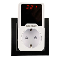 Реле напряжения для розетки регулируемое  STEKKER  VPR-200W, 230В, 16A 50689 Реле напряжения для розетки регулируемое  STEKKER  VPR-200W, 230В, 16A 50689