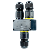 Соединитель-коннектор для проводов Y 3-контактный LD555 STEKKER, водонепрониц. пружинный контакт 50557