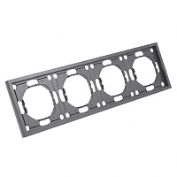 Рамка STEKKER, PFR00-5004-10  4-местная, серия Эмили, платиново-серый, soft touch 49965