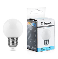 Лампа светодиодная Feron LB-37 Шарик E27 1W 230V 6400K матовый 25115